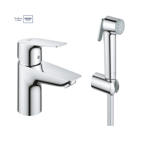 Смеситель для раковины BauEdge с гигиеническим душем, хром от GROHE