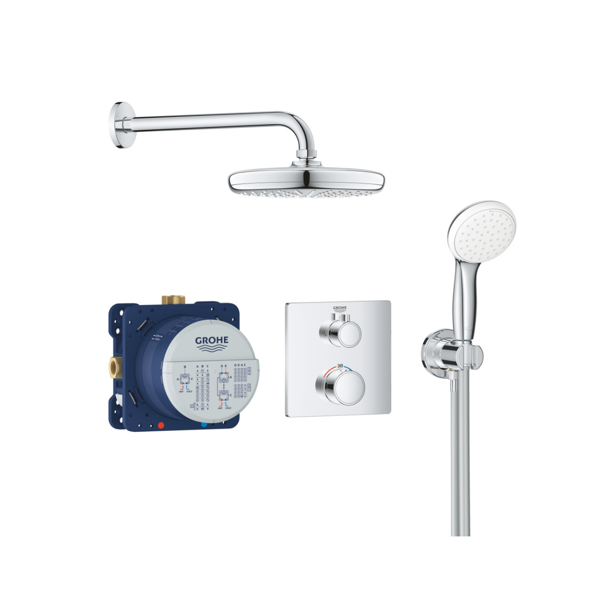 Душевая система GROHE Grohtherm со встраиваемым термостатом для душа хром 34729000